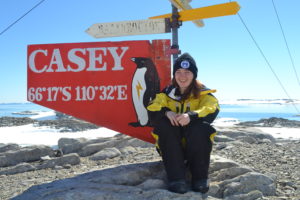 Ella at Casey Station in Antarctica