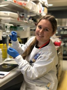 Hannah Coombe in a laboratory